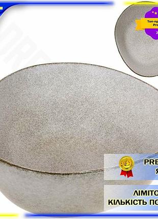 Dm набір 4 керамічних специфікація 2.2 салатників edelstein gray 1100мл сірий граніт посуд для сервіру spe|lz