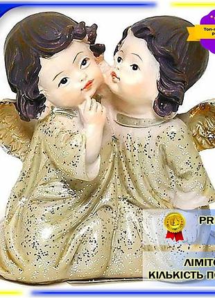 Dm статуэтка декоративная два спецификация 2.2 ангелочка полистоун 9х5х8см новогодний декор для дома у spe|lz