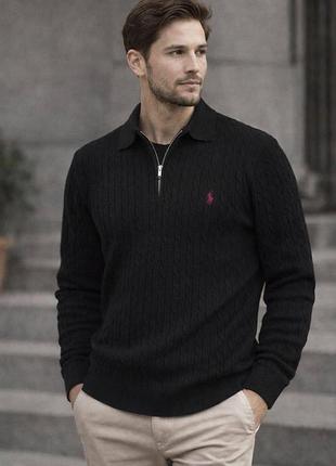 Тепла зіп кофта-светр polo ralph lauren зі стійким коміром, зимова кофта під горло брендова люкс якість