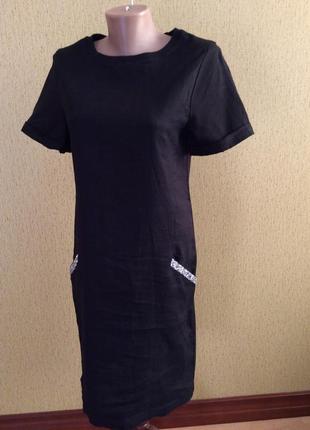 Шикарнейшее льняное платье топового бренда oui р 8(38/s-m)2 фото