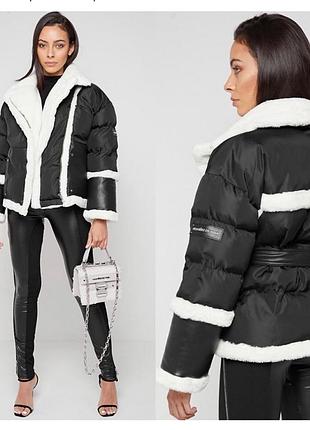 Зимова куртка дубльонка авіатор хутро мех  tara maniere de voir оригінал