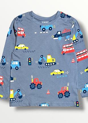 Primark лонгслив з малюнком машинки футболка с довгим рукавом