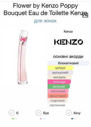 Kenzo flower poppy bouquet 30ml нові в слюді