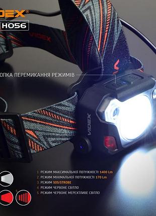 Потужний ліхтарик світлодіодний на голову 1400 lm 6500 k, ліхтар налобний із зовнішнім акумулятором, nst