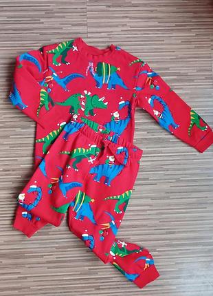 Дитяча яскрава різдвяна новорічна тепла піжама костюм розмір 116