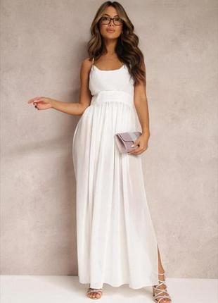 Платье в пол, молочного цвета