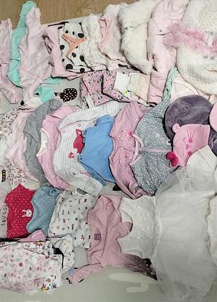 Одежда для девочки 0-6 месяцев, более 50 штук