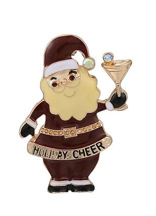 Брош dobroznak merry christmas and happy new year (8193)