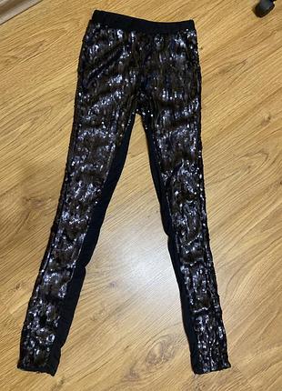 Нові чорні лосини з паєтками warehouse