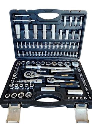 Комплект інструментів для машини, автомобільний набір головок із тріскачкою 108ед procraft (німеччина), nst