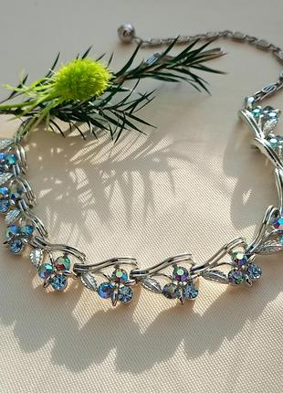 Linner винтажное колье, праздничное, сияющие кристаллы, элегантное, бренд, винтаж