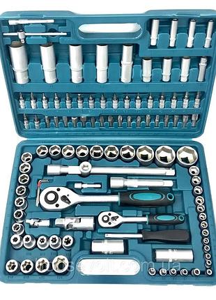 Набір головок із тріскачкою для автомобіля, набір головок ключів 108ед euro craft (польща), nst