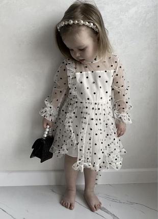 Святкова сукня в горошок для дівчинки