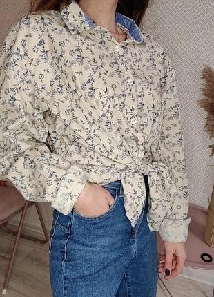 Рубашка оверсайз в цветочек