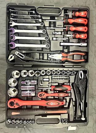 Професійний набір інструментів із тріскачкою у валізі 73ед, nst