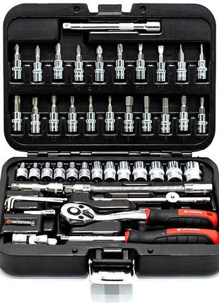 Набор ключей комбинированных, набор ключей и головок для авто в чемодане 46ед, nst