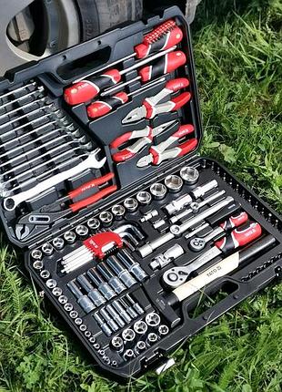 Набор инструментов биты и головки 122ед yato (польша), набор ключей хорошего качества, nst