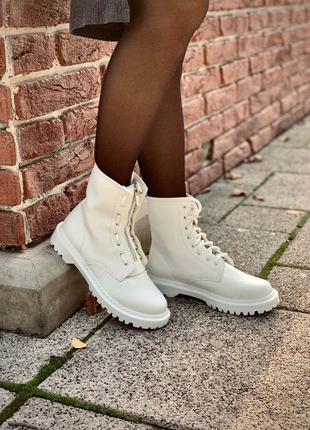 Dr. martens 1460 white lux lasd жіночі черевики мартинсы післяплата купити3 фото