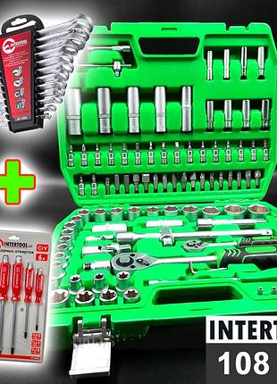 Набір інструментів біти та головки 108ед + 12 шт. ключів + 6 шт. ударних викруток, nst