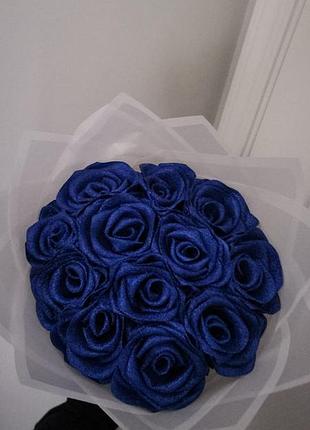 Букет из атласной ленты роз декоративный цветы из атласной ленты подарок девушке