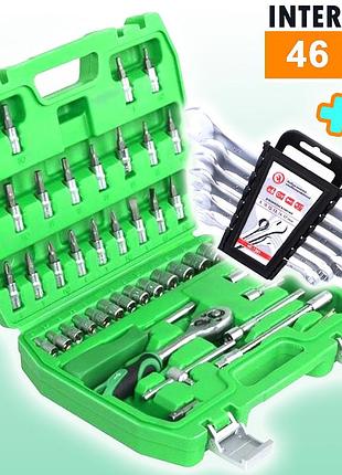 Професійний набір інструментів для автосервісу 46ед (1/4) + набір ключів 6 шт., nst