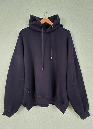 Худи черного цвета оверсайз с капюшоном of cotton hoodie black