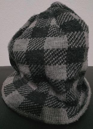 Акція 🔥 1+1=3 3=4 🔥 шапка з козирком зимова в клітку сіра чоловіча дитяча zxc cvb lkj