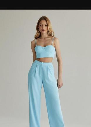 Костюм топ брюки блакитний