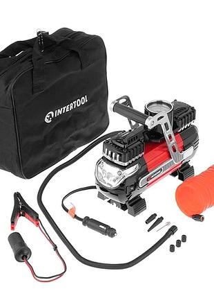 Насос для подкачки, автомобильный компрессор 12в, компрессор для подкачки колес (40л/мин) intertool, nst