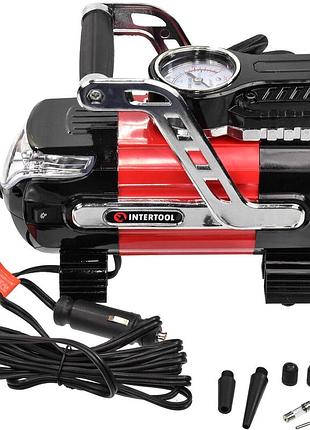 Автомобильный насос, портативный компрессор для машины (30л/мин) intertool, компрессор автомобильный, nst