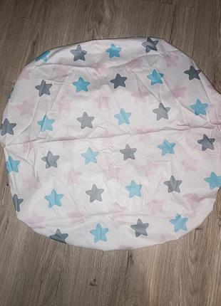 Круглая простынь на резинке резинке резинке в круглую кроватку наматрасник 100% хлопок