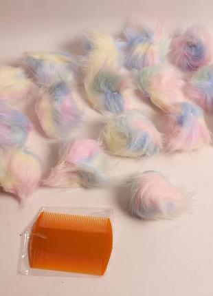 16 пушистых шариков для брелоков, украшений, другого