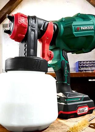 Пульверизатор електричний для фасадної фарби акумуляторний parkside (германня), nst