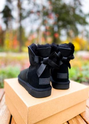 Уггі жіночі з бантом чорні ugg bailey bow 2 black