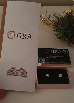 Сережки зі справжнім камінням муасаніту