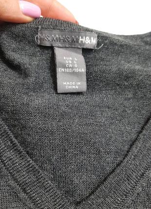 Базовий сірий джемпер кофта і вовни мериноса від h&m merino wool6 фото