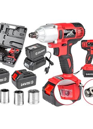 Ударный гайковёрт, гайковерт акумуляторний ударний 3000w 24v/3ah max (польща), nst