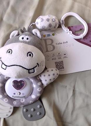 Іграшка-підвіска funmuch музична маленький бегемотик зі світловими ефектами