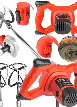 Миксер ручной строительный для бетона 2800вт lex (польша), строительная мешалка, nst