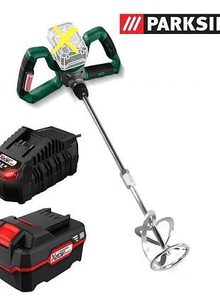 Мешалка для смешивания строительных смесей аккумуляторный parkside (германия), nst