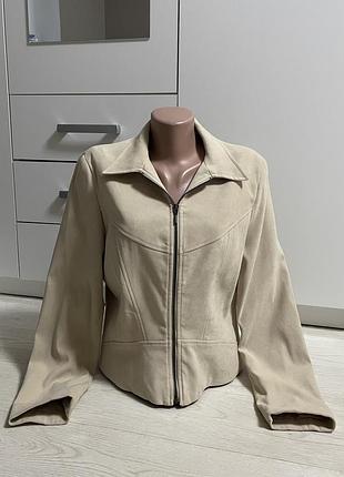 Ветровка жакет косуха бежевая женская l- xl