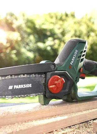 Мини пила на аккумуляторе parkside (германия), цепная минипила, электропила для веток, nst