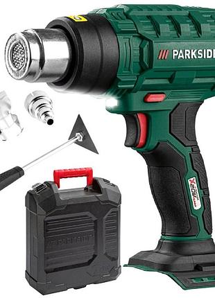 Фен будівельний з дисплеєм акумуляторний parkside (німеччина), електрофен будівельний, nst