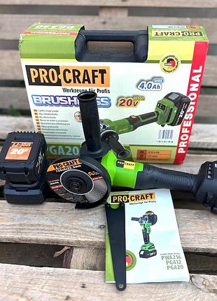 Ушм для шлифовки бетона, ушм для шлифовки 125 мм бесщеточная procraft (германия) , nst