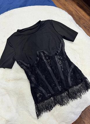 Корсетна кофтинка з мереживом
