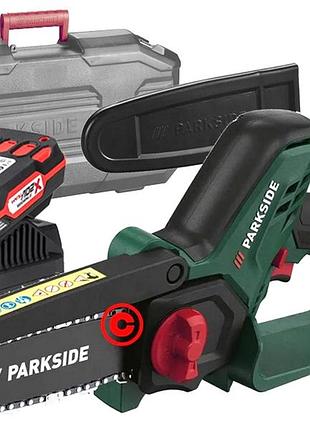 Акумуляторна ланцюгова пила з акумулятором у комплекті parkside (німеччина), nst