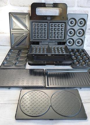 Мультимейкер для приготування вафель із різними формами 8в1 2200 w zepline (німеччина), nst