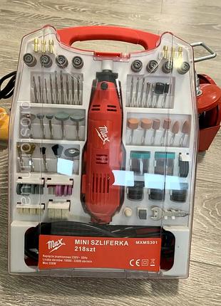 Гравер ручний електричний (набір 218 шт + гнучкий вал 1.5 м), граверна машина, граверна машинка, nst