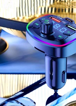 Блютуз трансмітер, радіо в машину, автомобільний модульатор із дисплеєм, модулятор автомобільний, nst