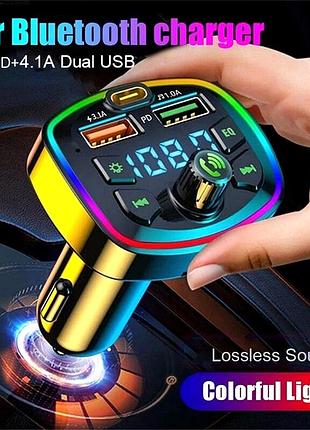 Fm-модулятор многофункциональный для зарядки телефона, фм fm трансмиттер модулятор авто mp3, nst